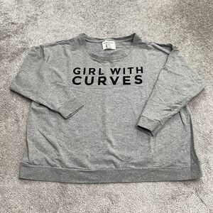 Girls With Curves x Lane Bryant Pullover Sweatshirt Womens 18/20 Gray Graphic
